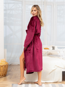 Халат ISSA Plus модель 14338_бордовый Фото