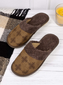 Тапки ISSA Plus модель OB3-30_коричневый Фото