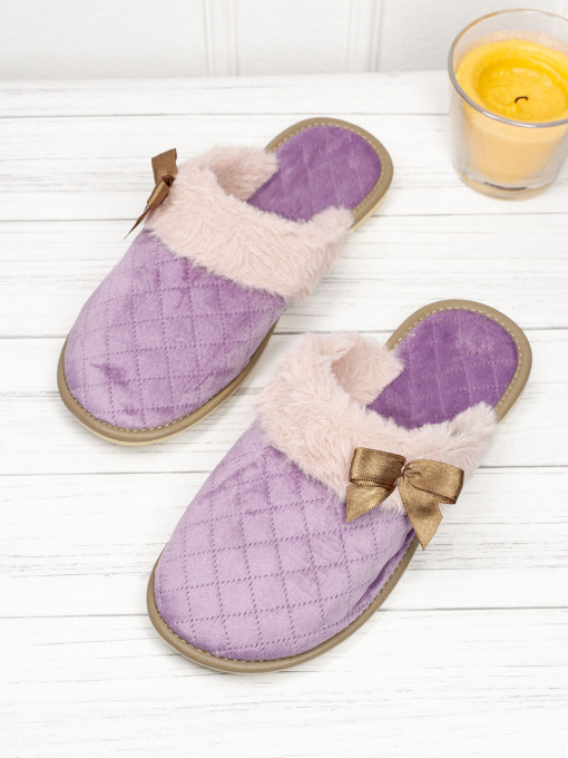 Тапки ISSA Plus модель OB3-29_сиреневый Фото