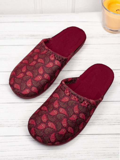 Тапки ISSA Plus модель OB3-37_бордовый Фото