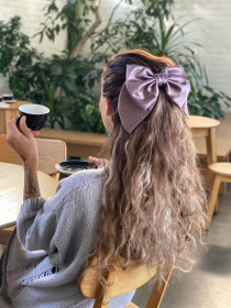 Великий бант, з королівського сатину, розкішний аксесуар для волосся від My Scarf MyScarf модель ba_046 Фото