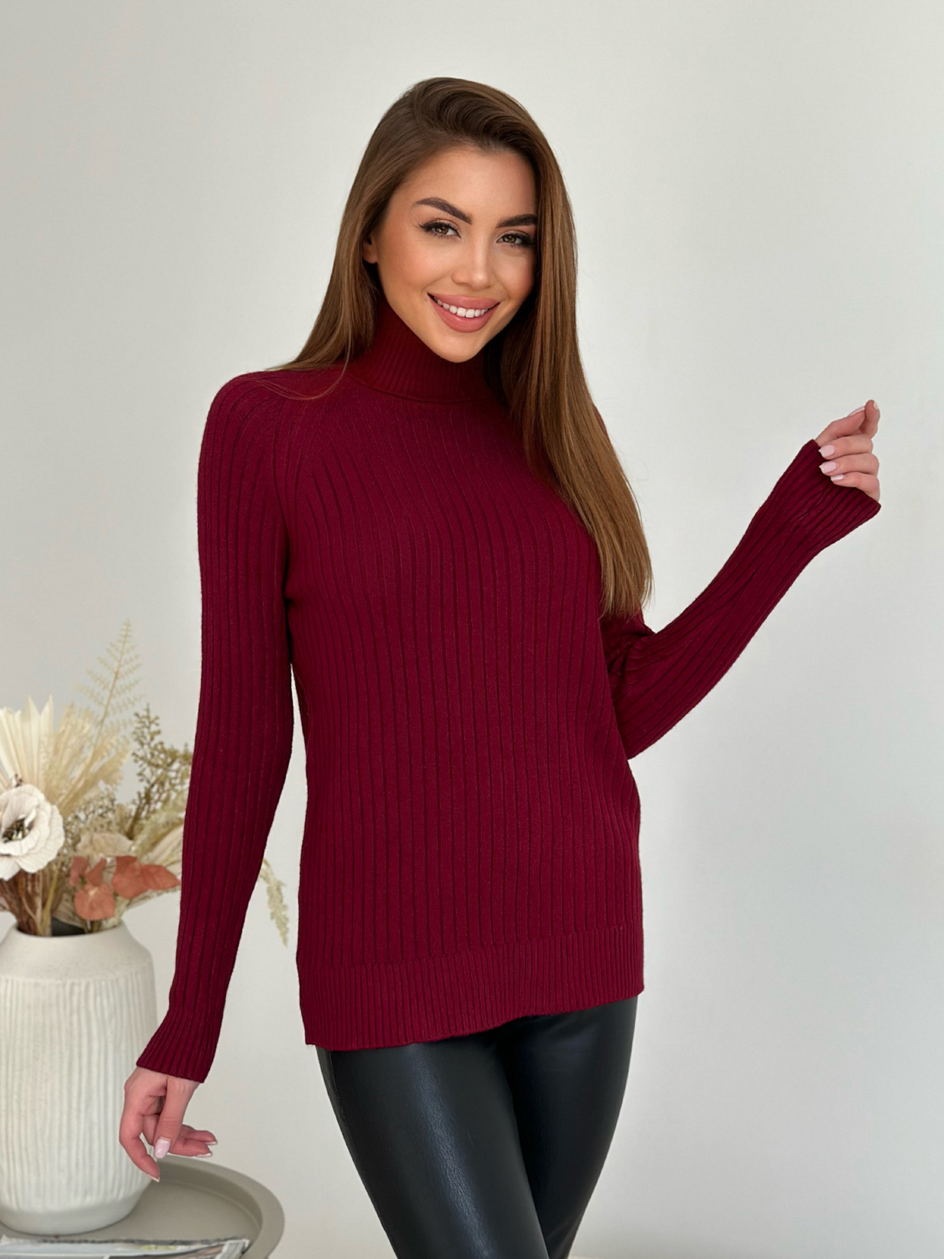 Водолазка ISSA Plus модель WN20-582_бордовый Фото