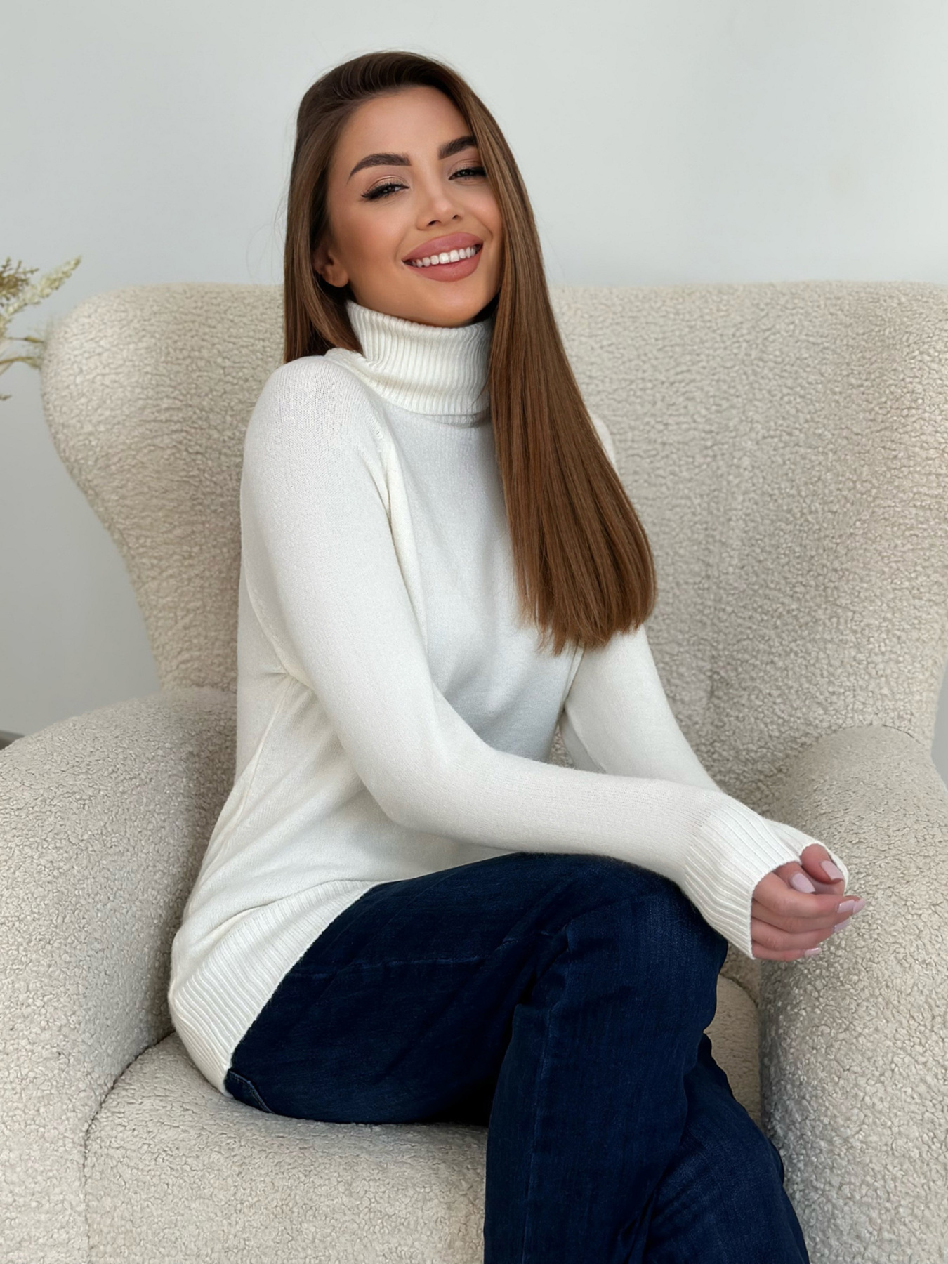 Водолазка ISSA Plus модель WN20-581_молочный Фото