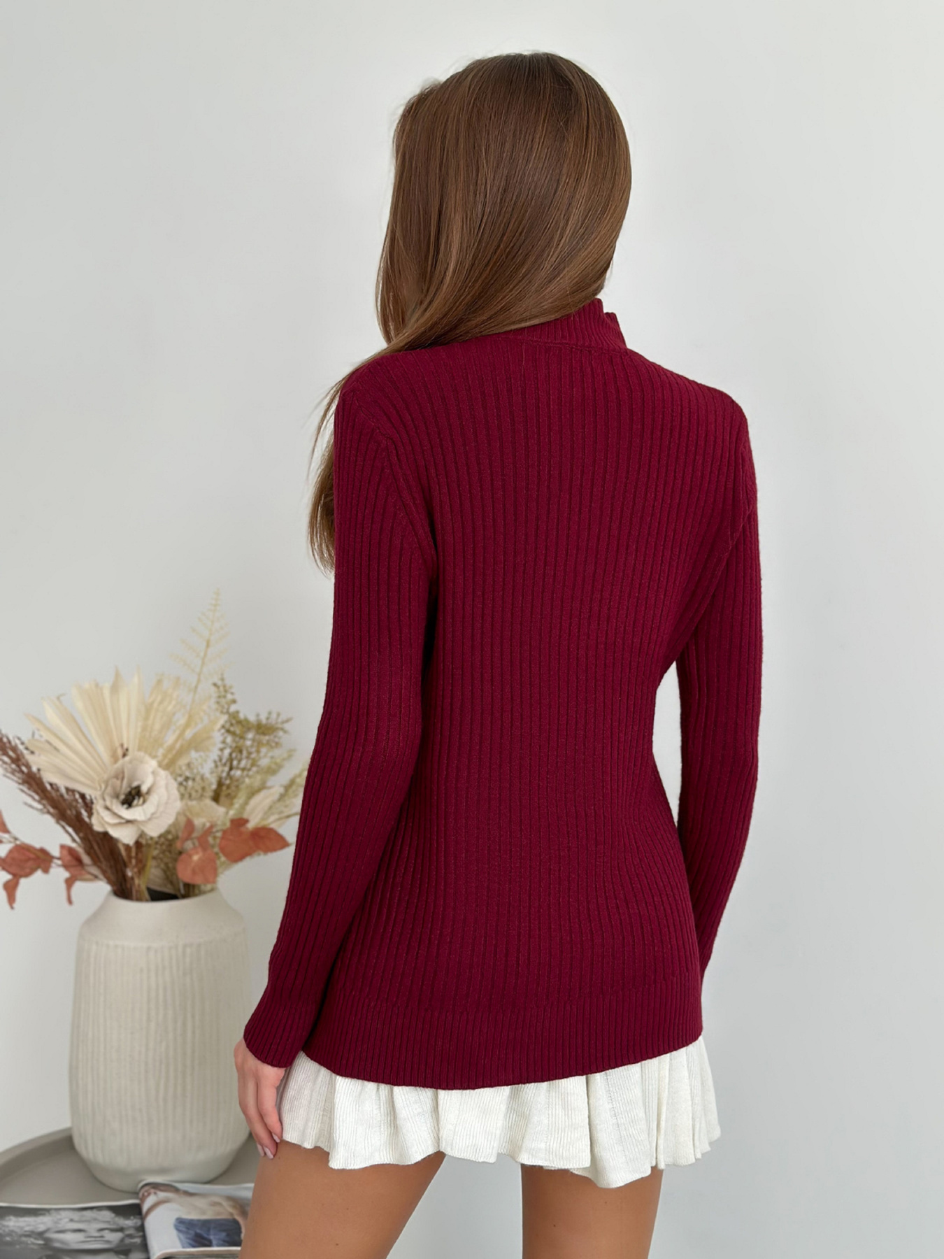 Водолазка ISSA Plus модель WN20-583_бордовый Фото