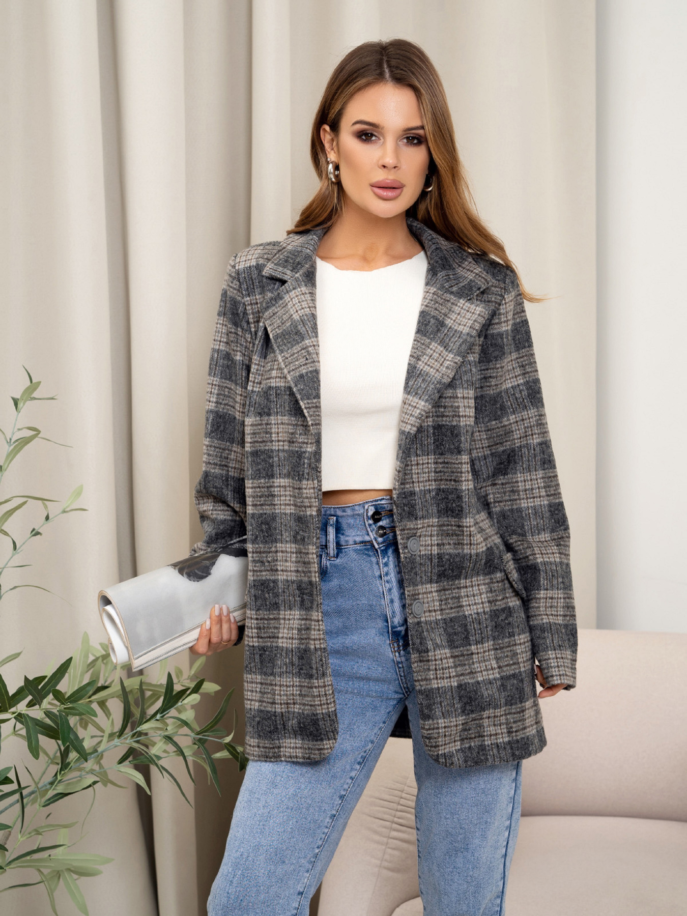 Блейзер ISSA Plus модель 14362_мультиколор Фото