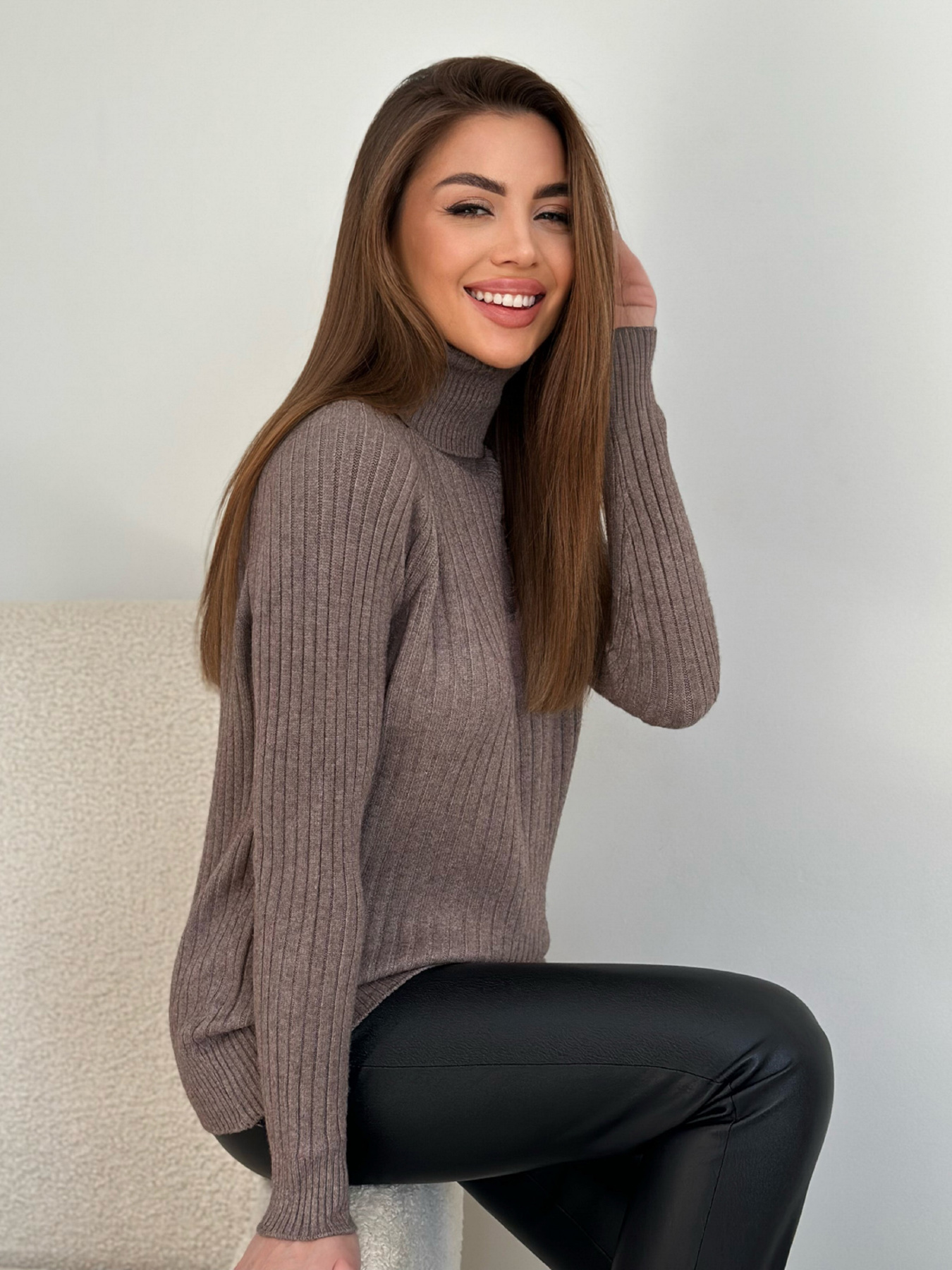 Водолазка ISSA Plus модель WN20-582_темно_бежевый Фото