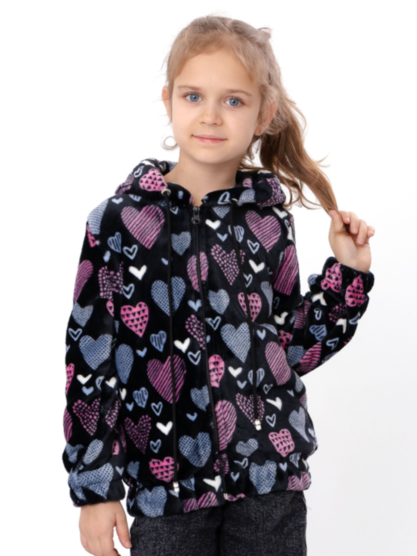 Флісова кофта Носи своє модель 6071-035-5-serdechka-rozhevij-blakitnij Флісова кофта Носи своє модель 6071-035-5-serdechka-rozhevij-blakitnij Фото