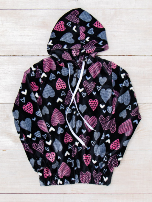 Флисовая кофта Носи своє модель 6071-035-5-serdechka-rozhevij-blakitnij Фото