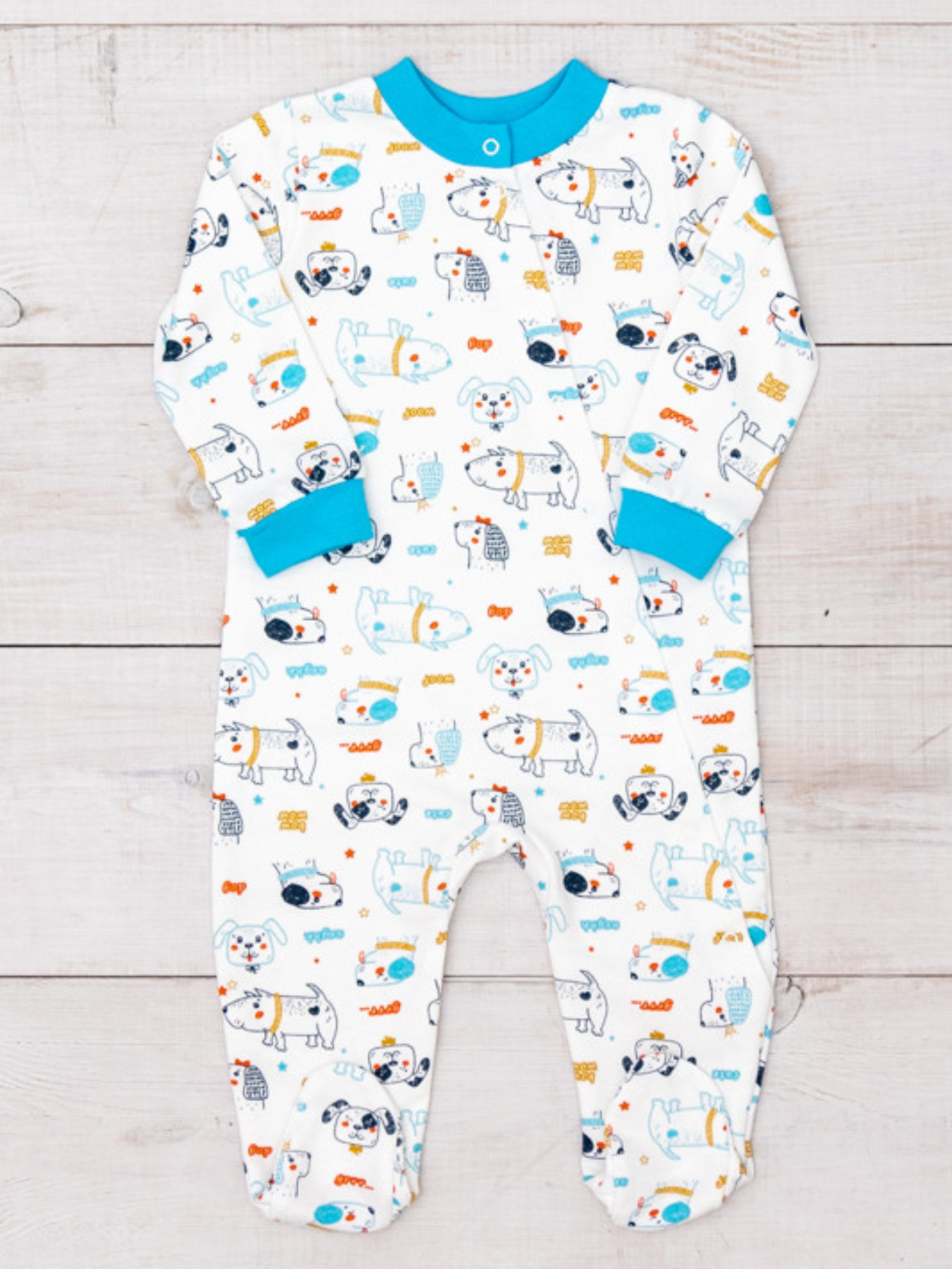 Нательный комбинезон Носи своє модель 5032-024-4-pesiki-molochnij Фото