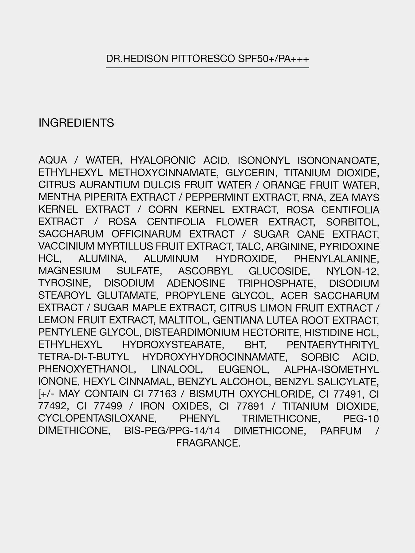 Профессиональный ультраувлажняющий кушон SPF50+/PA+++ с холодным подтоном, (сменный блок) Pittoresco Dr.HEDISON модель 12300001 Фото