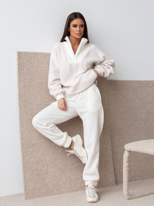 Повседневный костюм ISSA Plus модель 14373_молочный Фото