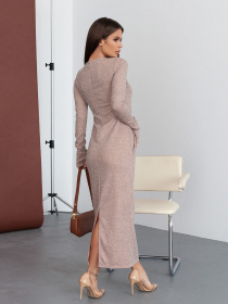 Платье макси ISSA Plus модель 14379_бежевый Фото