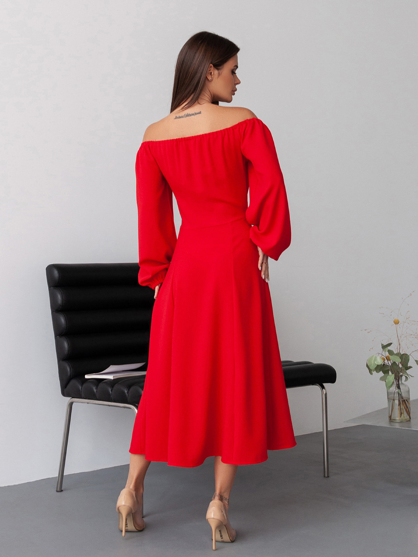 Платье миди ISSA Plus модель 14382_красный Фото