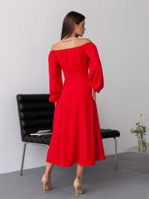 Платье миди ISSA Plus модель 14382_красный Фото