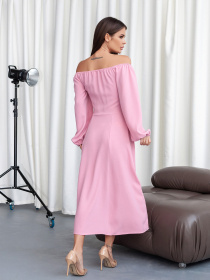 Сукня міді ISSA Plus модель 14382_розовый Фото