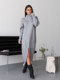 Платье макси ISSA Plus модель 14384_серый Фото