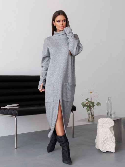 Платье макси ISSA Plus модель 14384_серый Фото