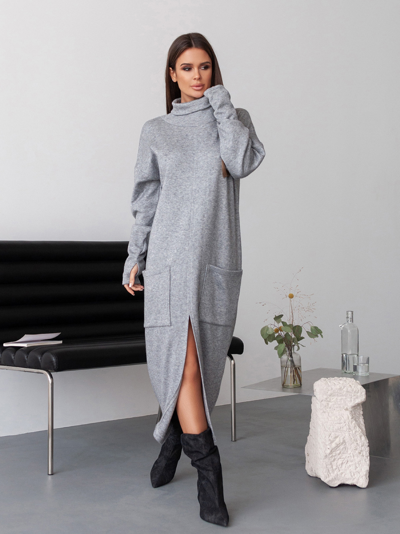 Сукня максі ISSA Plus модель 14384_серый Фото