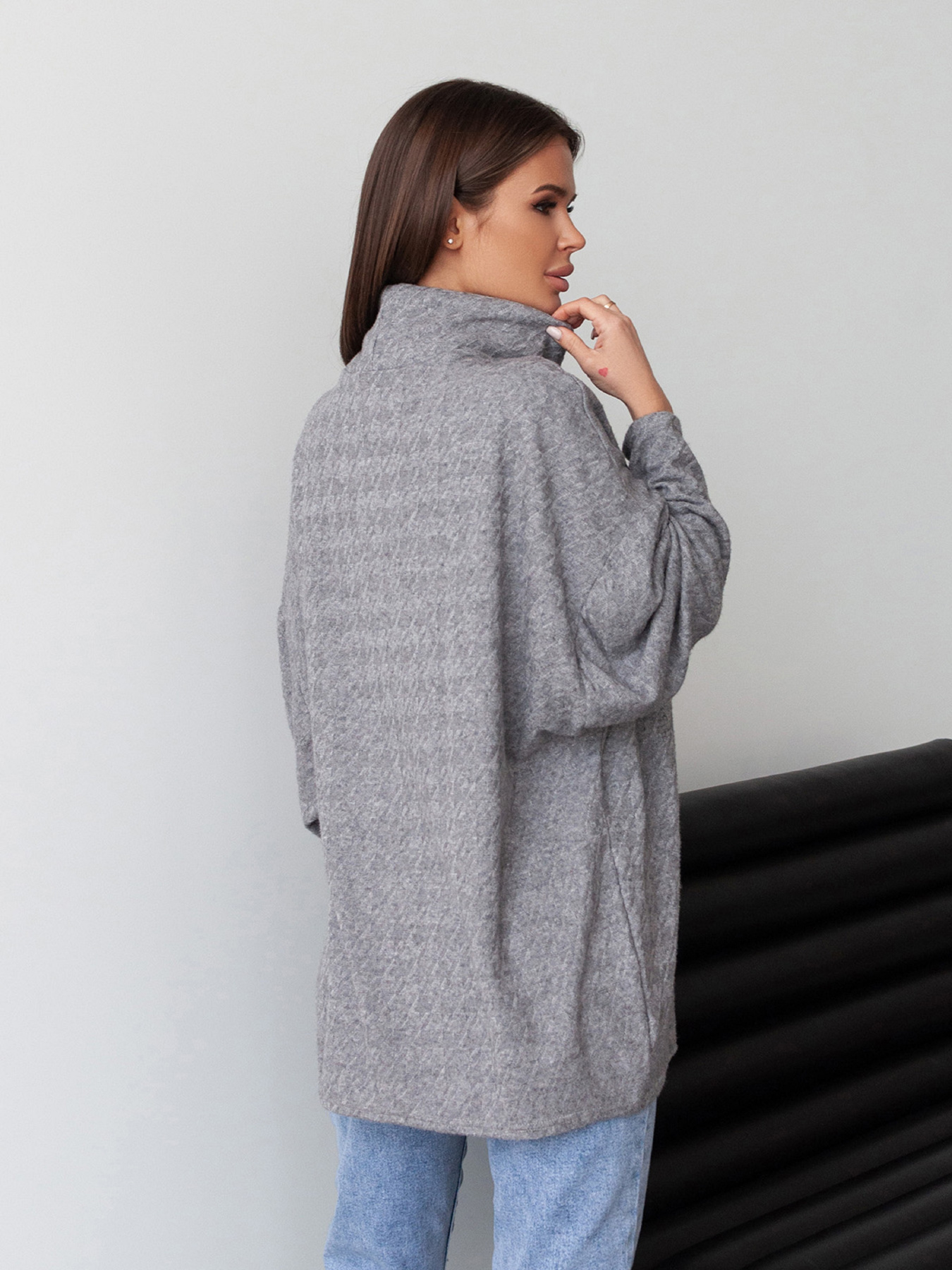 Свитер ISSA Plus модель 14385_серый Фото