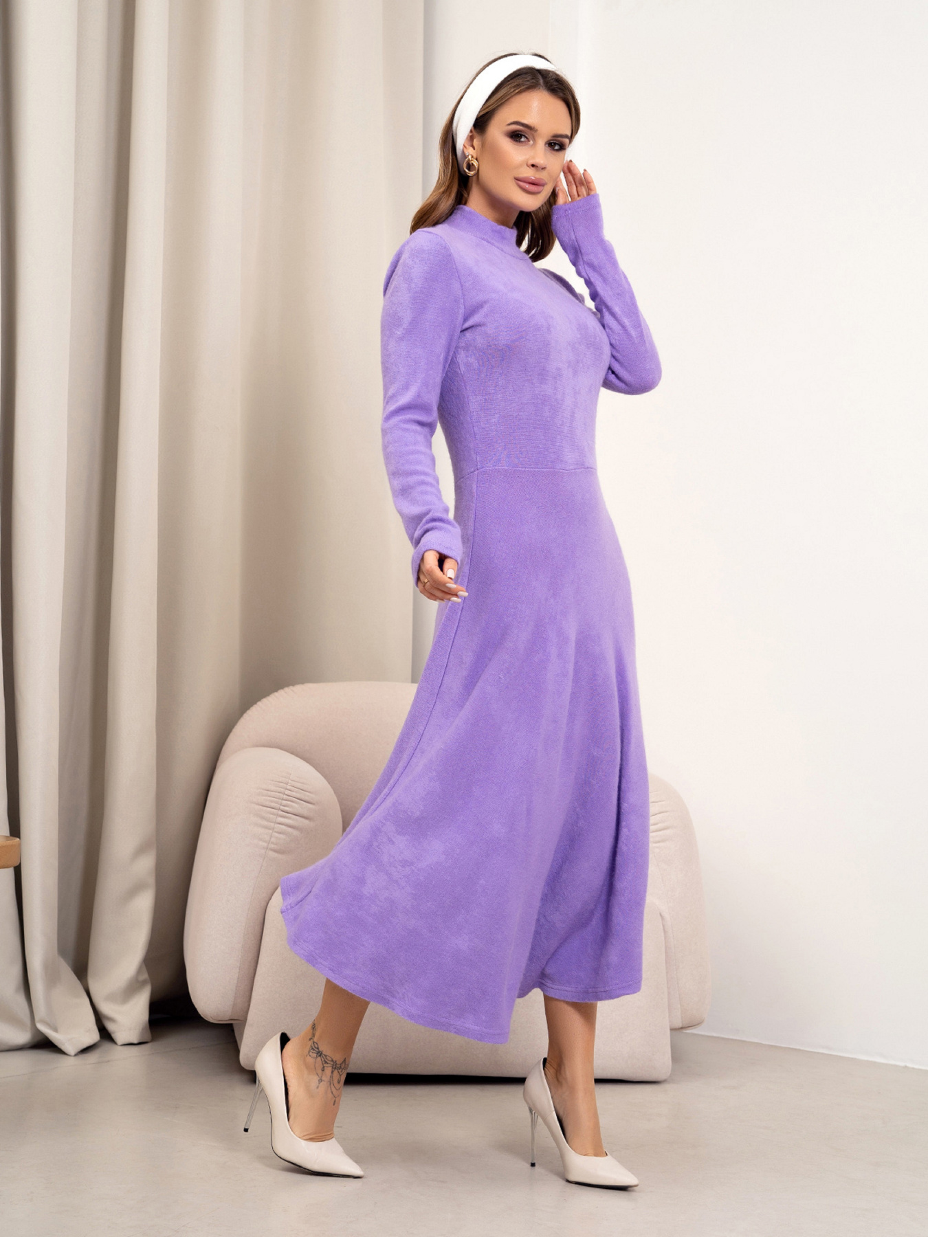 Сукня максі ISSA Plus модель 12352A_светло_сиреневый Фото