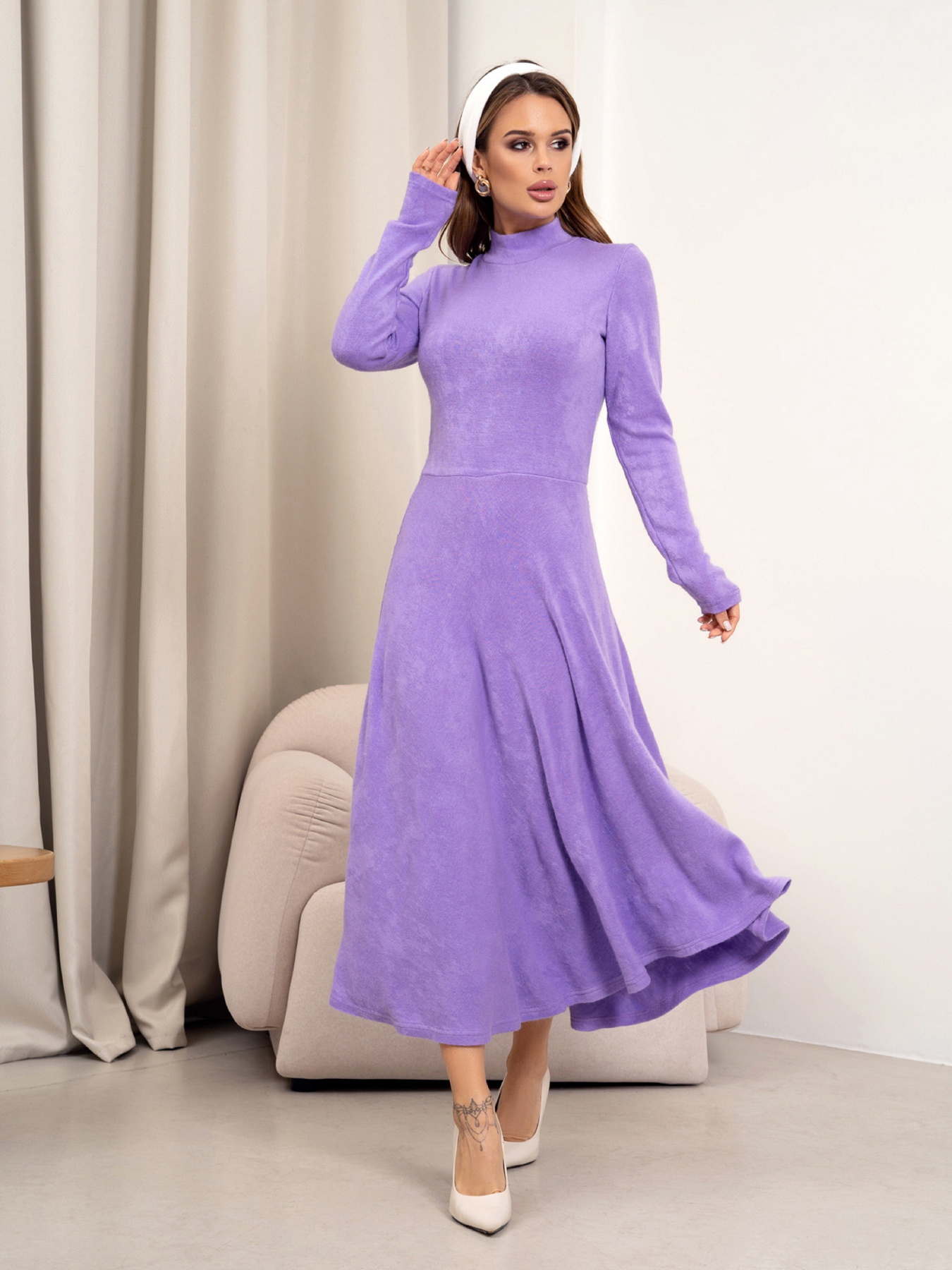 Сукня максі ISSA Plus модель 12352A_светло_сиреневый Фото