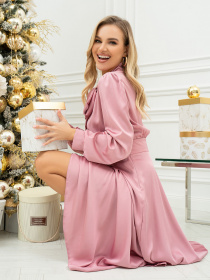 Сукня максі ISSA Plus модель 14401_розовый Фото