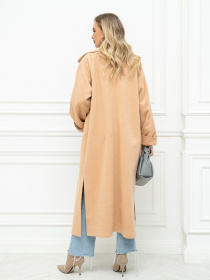 Пальто ISSA Plus модель 14393_горчичный Фото