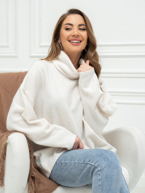 Свитер ISSA Plus модель 14411_молочный Фото