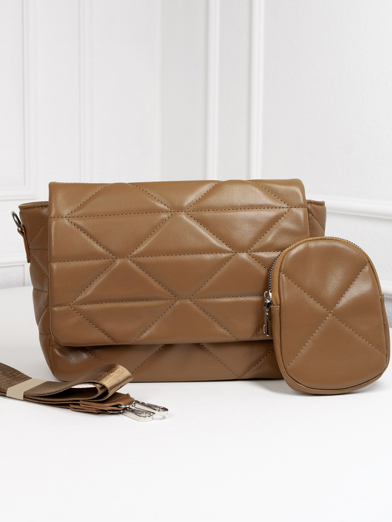 Кросс-боди ISSA Plus модель SU3-193_коричневый Фото