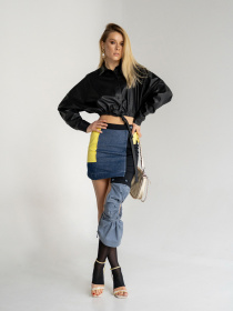 Шкіряна куртка 7/11 Seven Eleven модель SE20ShrtCrpdB Фото