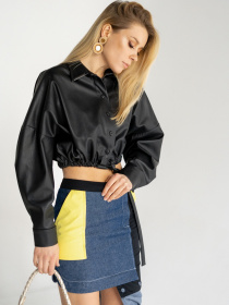 Шкіряна куртка 7/11 Seven Eleven модель SE20ShrtCrpdB Фото