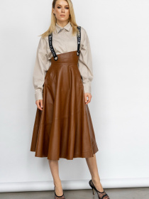 Юбка миди 7/11 Seven Eleven модель SE16SkrtBrcMdLthrBr Фото