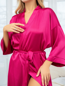 Халат ISSA Plus модель 14354_малиновый Фото