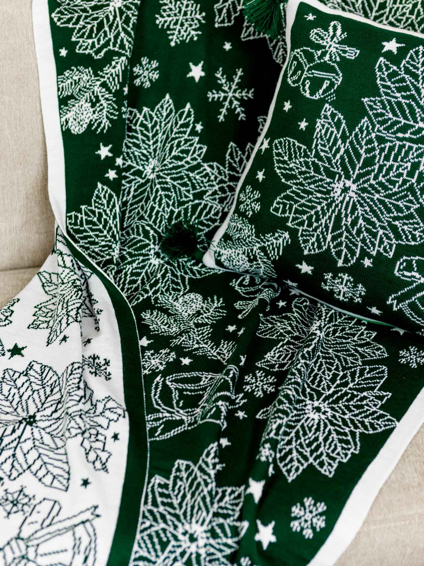 Плед Рождественский зеленый Прованс модель 592544 Фото