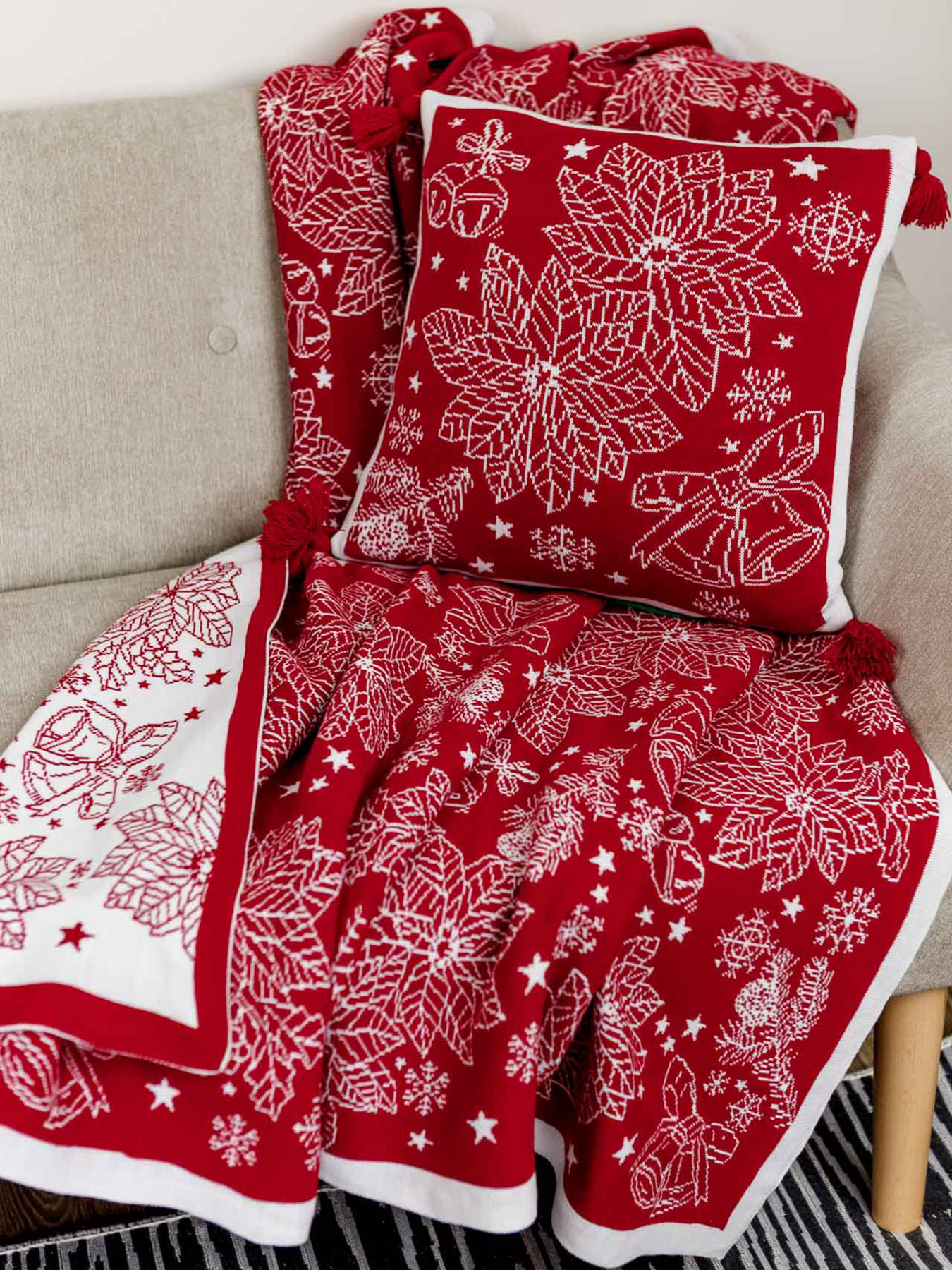 Плед Рождественский красный Прованс модель 592546 Фото