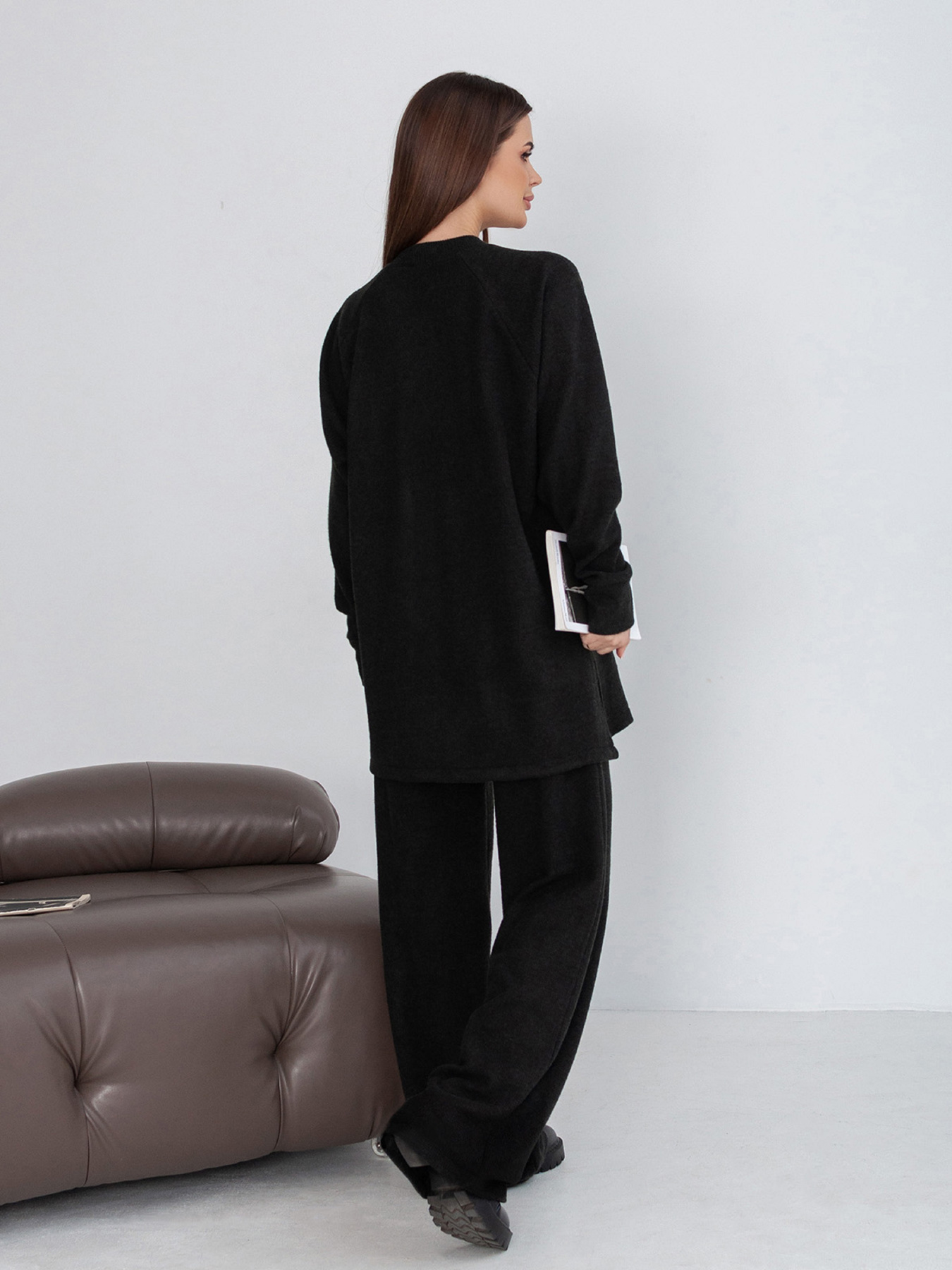 Повседневный костюм ISSA Plus модель 14419_черный Повседневный костюм ISSA Plus модель 14419_черный Фото