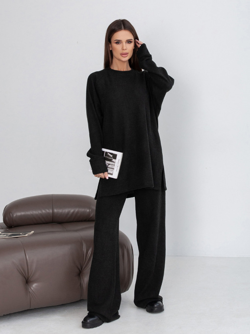 Повседневный костюм ISSA Plus модель 14419_черный Фото