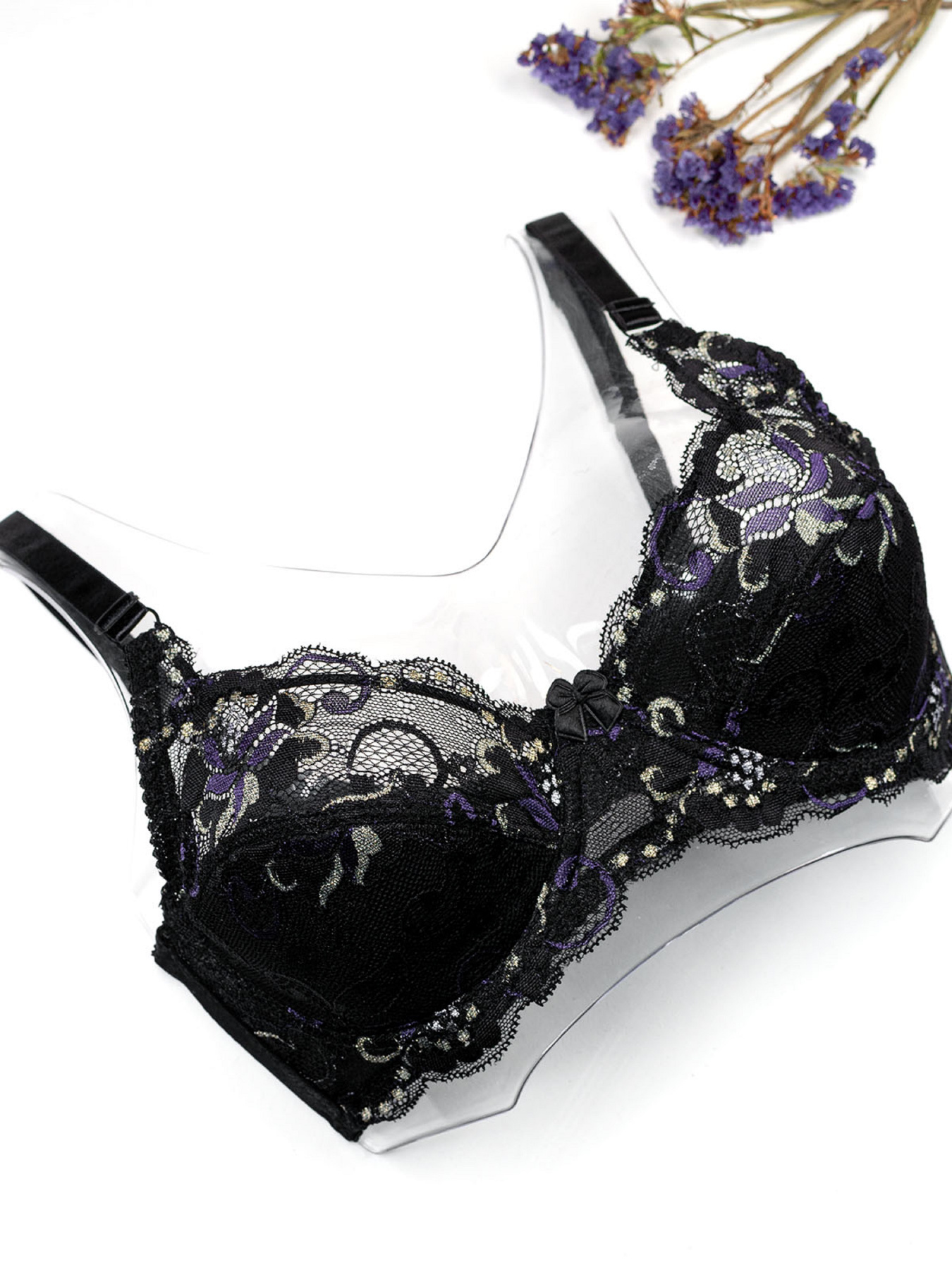 Бюстгальтер ISSA Plus модель BL2-877_черный_сиреневый Фото