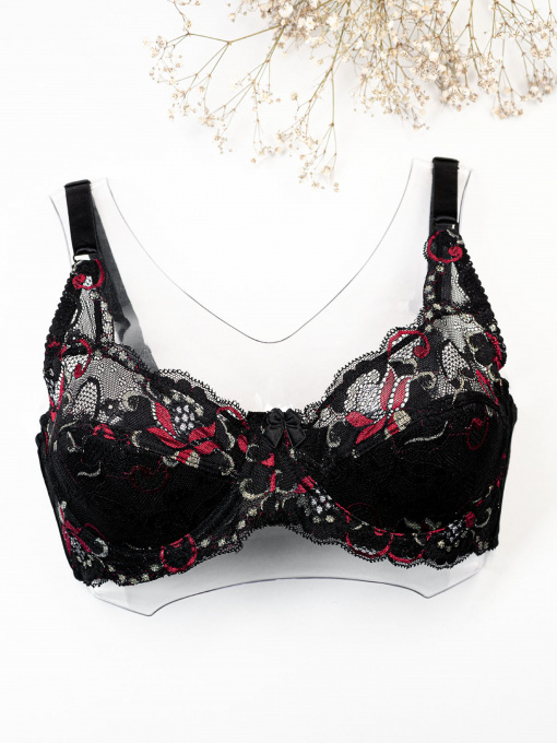 Бюстгальтер ISSA Plus модель BL2-877_черный_красный Фото