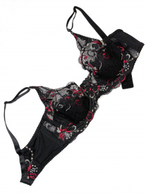 Бюстгальтер ISSA Plus модель BL2-877_черный_красный Фото