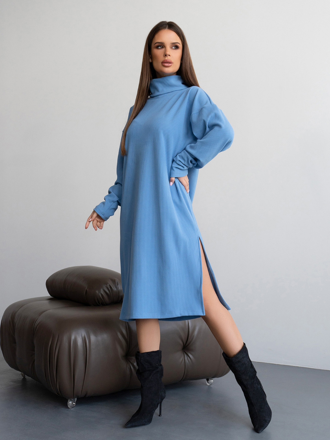 Платье миди ISSA Plus модель 14433_голубой Фото