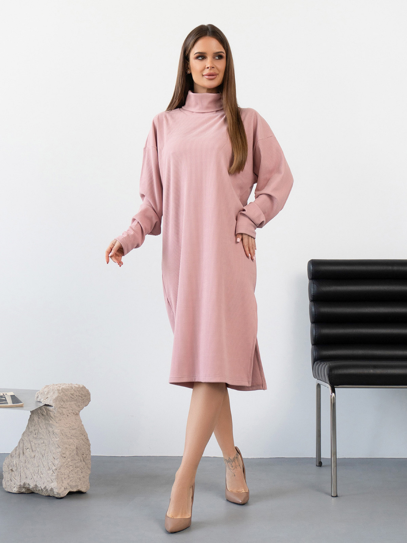 Сукня міді ISSA Plus модель 14433_розовый Фото