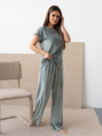 Пижама ISSA Plus модель 13667_оливковый Фото