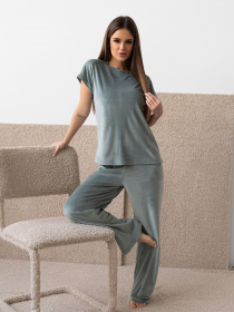 Пижама ISSA Plus модель 13667_оливковый Пижама ISSA Plus модель 13667_оливковый Фото