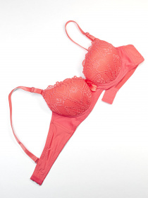 Бюстгальтер ISSA Plus модель BL2-896_коралловый Бюстгальтер ISSA Plus модель BL2-896_коралловый Фото