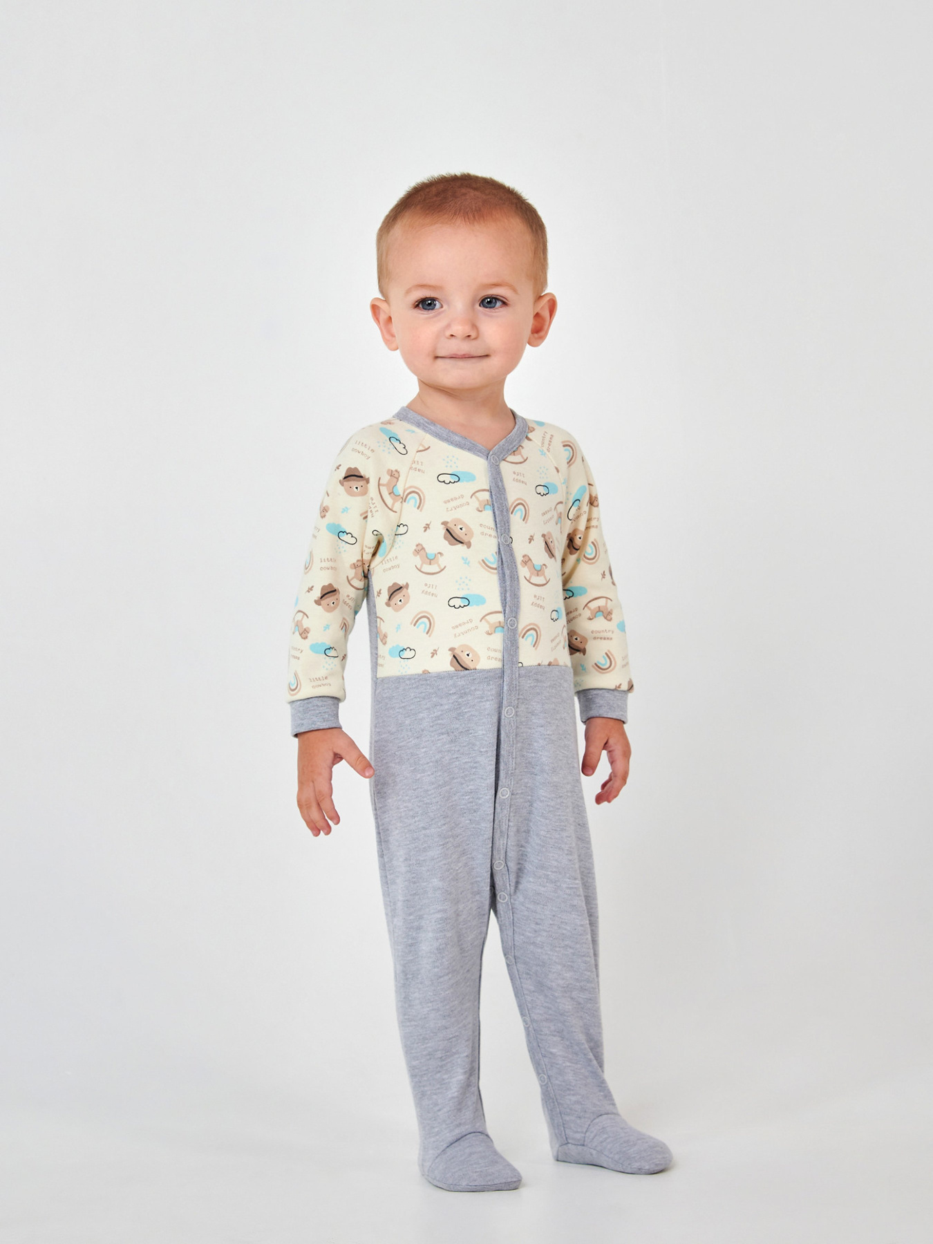 Нательный комбинезон SMIL модель smil_108673-risunok-s-serym-melanzem Фото