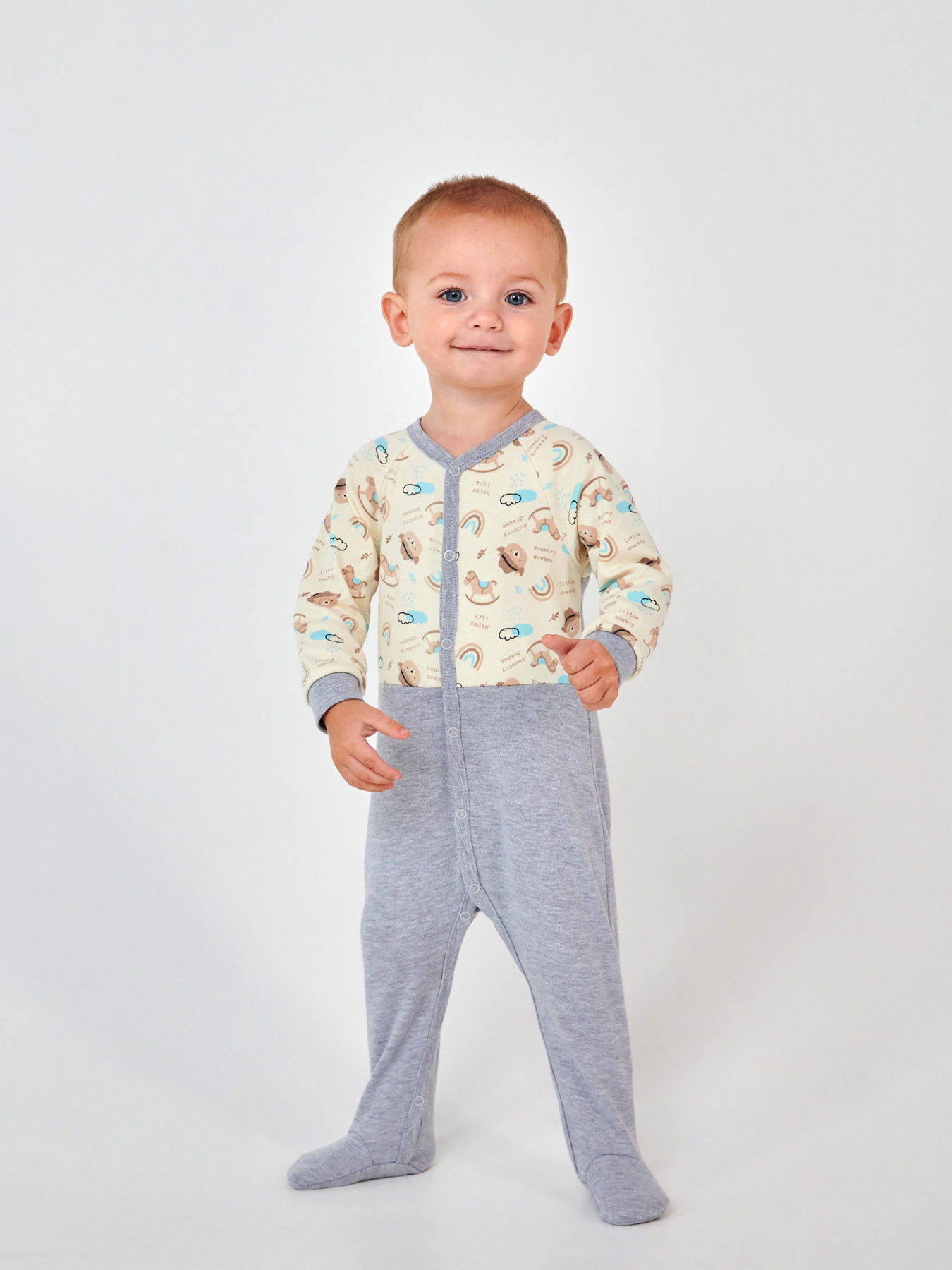 Нательный комбинезон SMIL модель smil_108673-risunok-s-serym-melanzem Фото