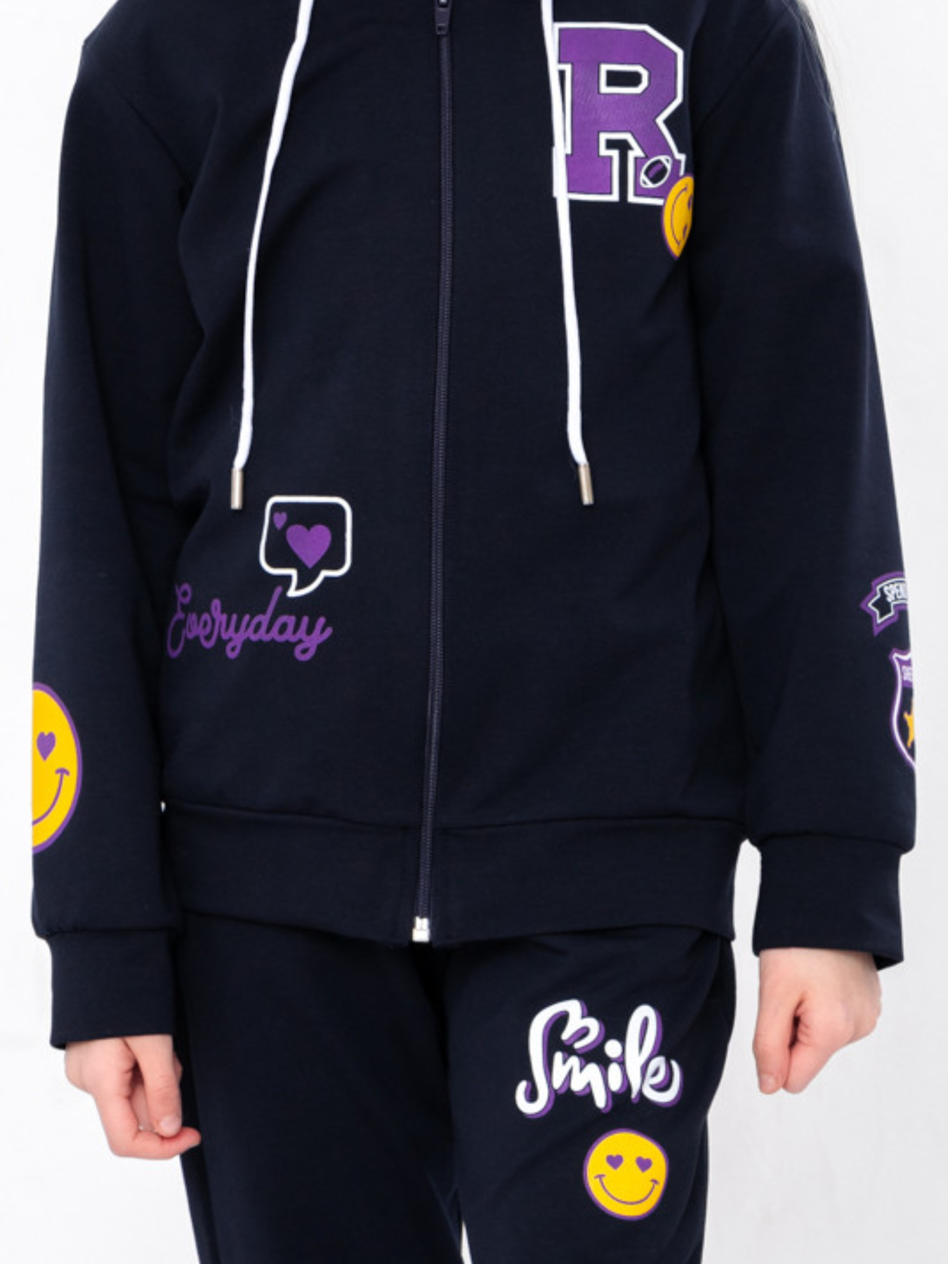 Спортивный костюм Носи своє модель 6018-057-33-3-chornilxno-sinj-smajl Фото