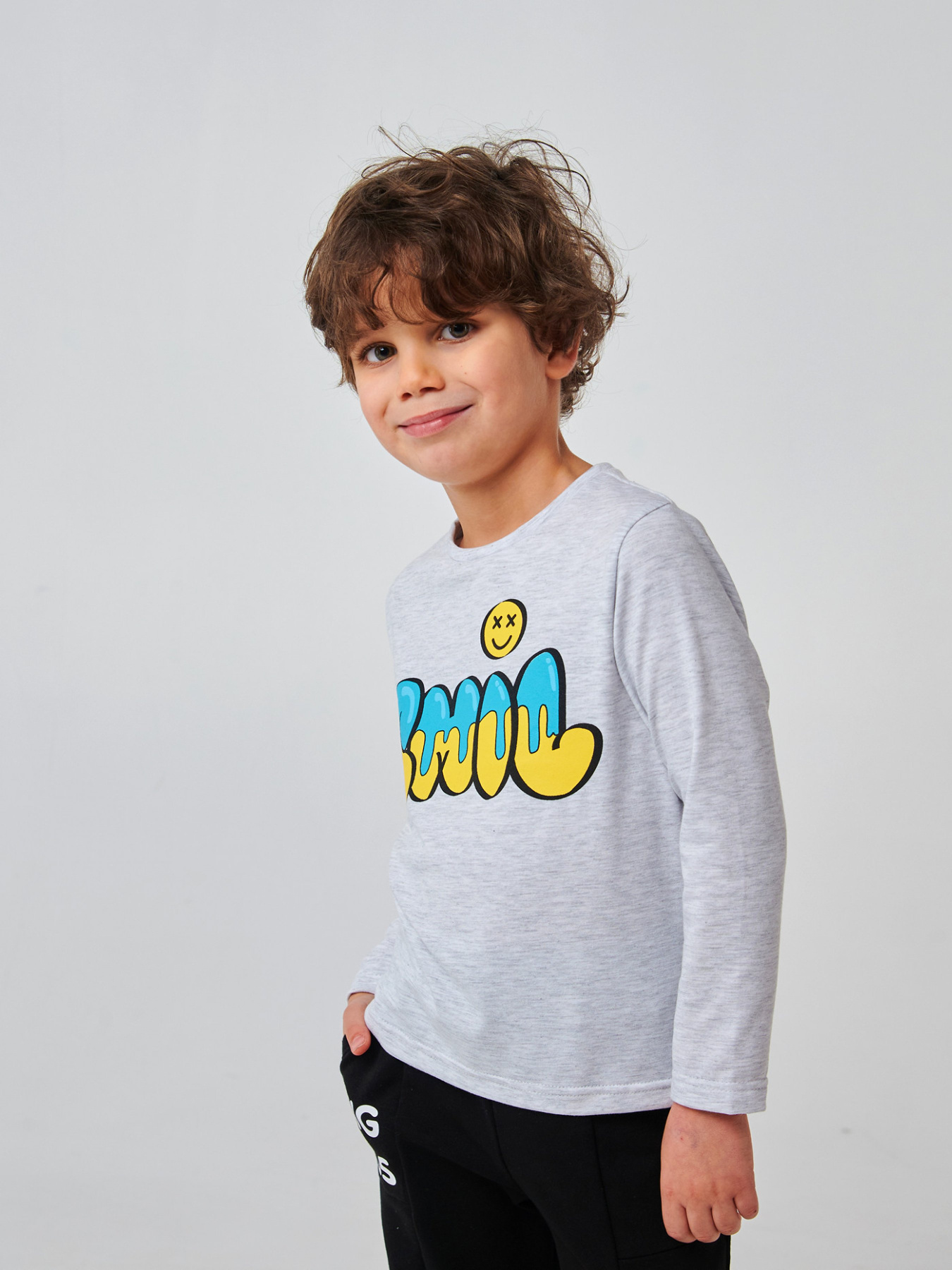 Лонгслив SMIL модель smil_114136-seryj-melanz Фото