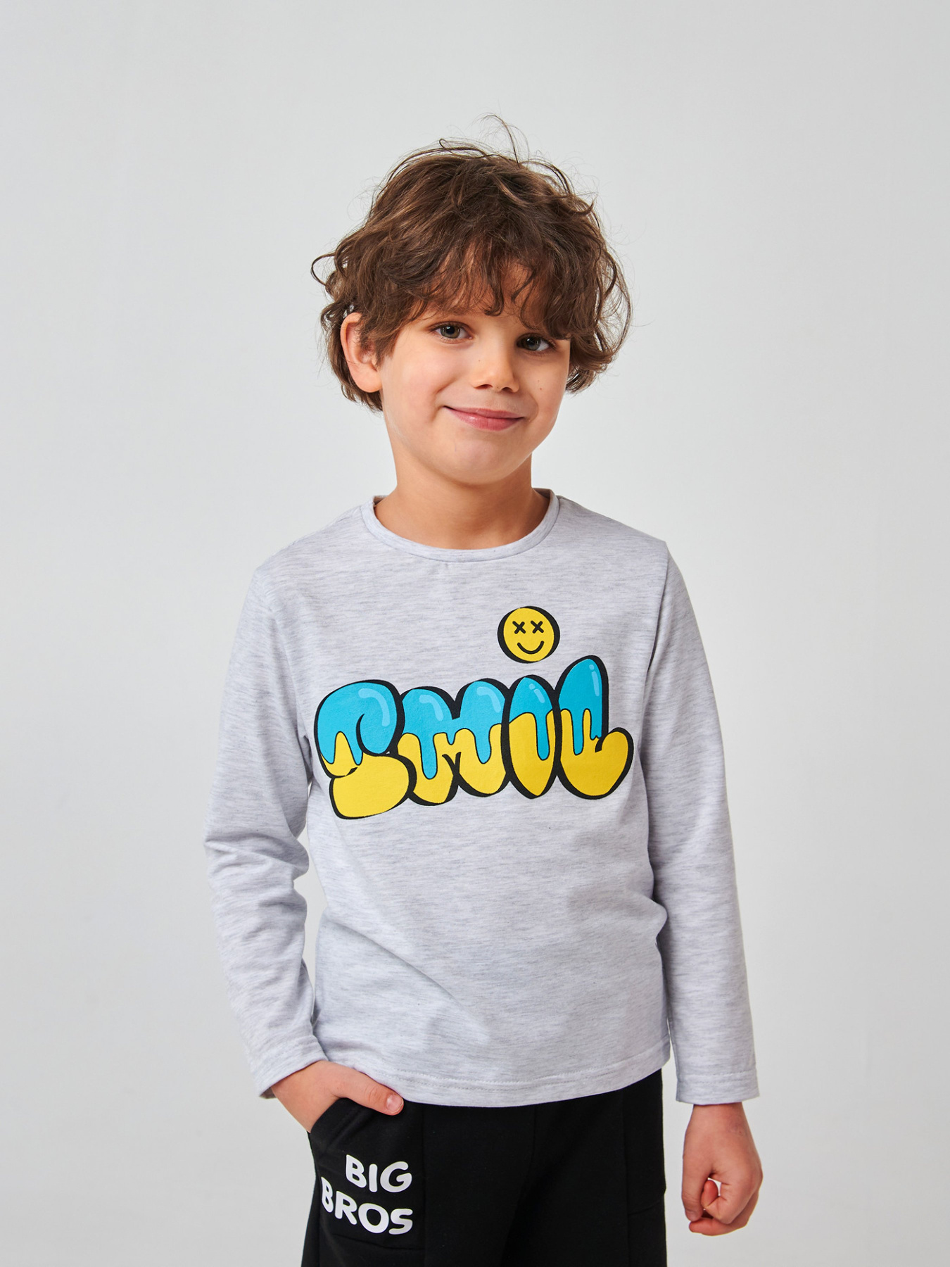 Лонгслив SMIL модель smil_114136-seryj-melanz Фото